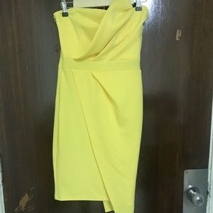 New Classy Yellow sleeveless wrap dress